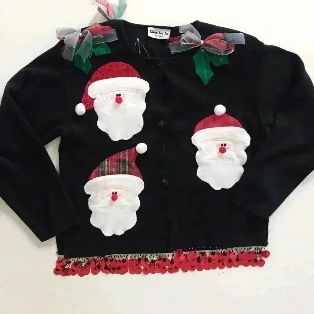 Shane Lee Inc. Ugly Christmas Santa Sequin Sweater - Picture 2 of 8